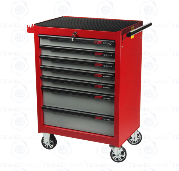 JTC-3931C ТЕЛЕЖКА ИНСТРУМЕНТАЛЬНАЯ 7 СЕКЦИЙ КРАСНАЯ НА КОЛЕСАХ